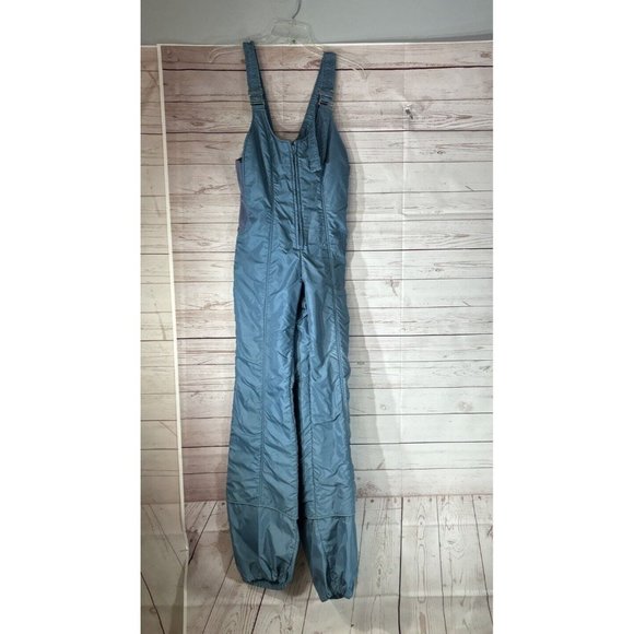 Vtg 1st Down Salt Lake city Utah snowpants Ski Bibs Blue Mens Large 29/36 inseam - Picture 1 of 9
